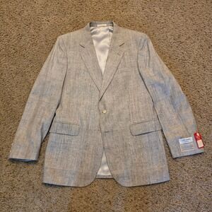 J.B. Britton 100% Pure Silk Hand Woven Blazer Grey 2-Button Sport Coat 42L NEW
